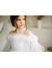 Cold Shoulder White Tulle Long Flower Girl Dress